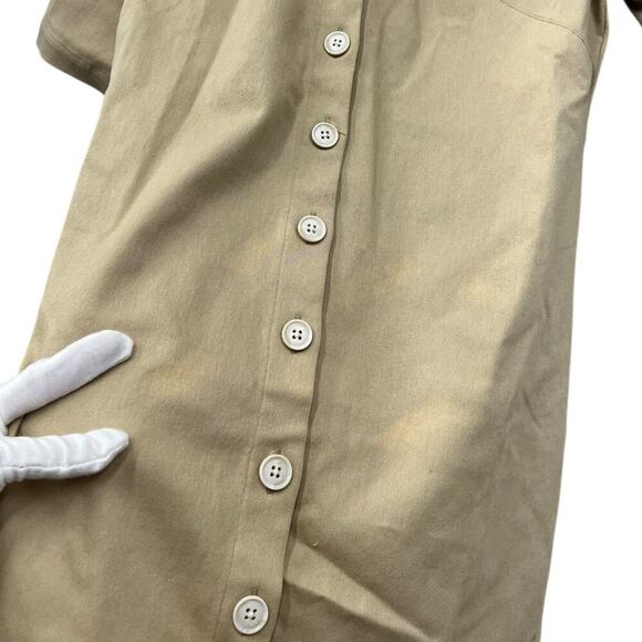 J.Crew Short Sleeve Mini shirtdress in Tailored Twill Khaki CD367 size 00 - Picture 7 of 7